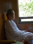 Buddhist nun on train.JPG (65 KB)